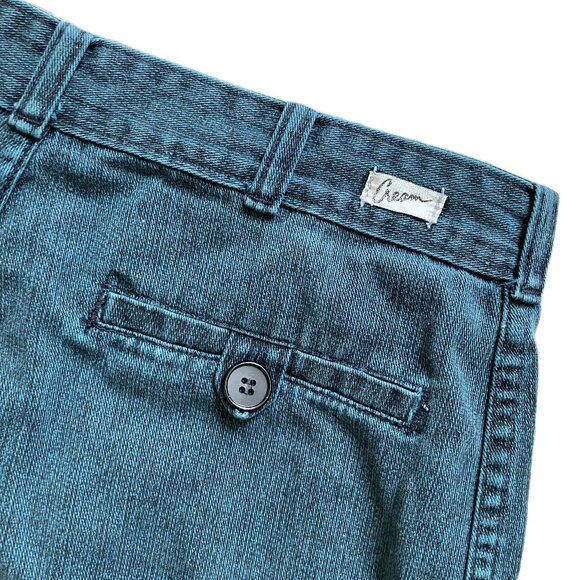 Pleated High Rise Trousers Taper Leg Pants Teal Green Vintage 90s Cream Brand - Picture 5 of 6